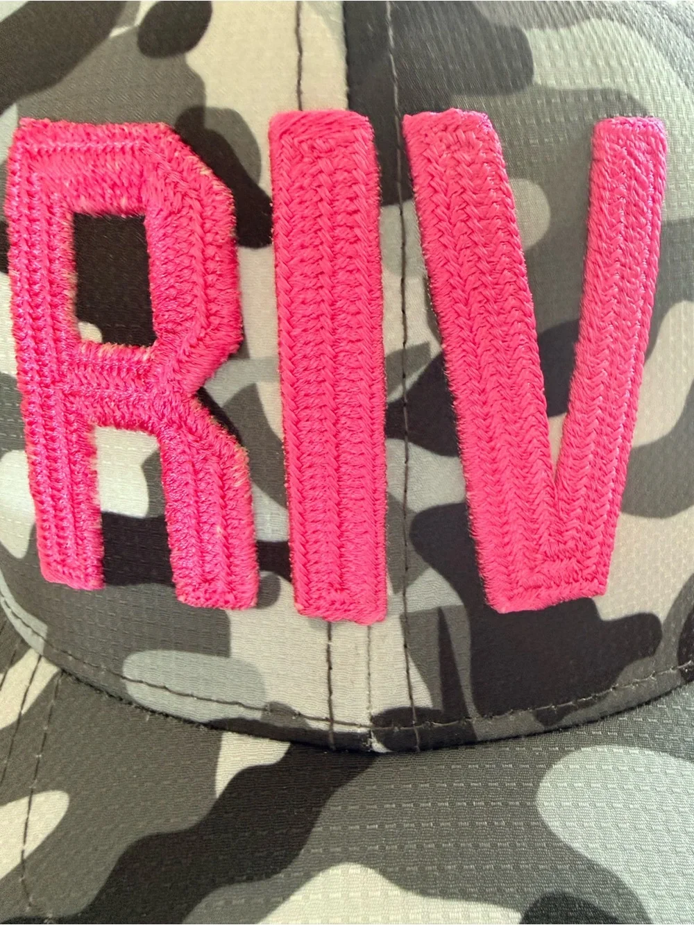 G/FORE Gray Camo Cap with Pink RIV Embroidery